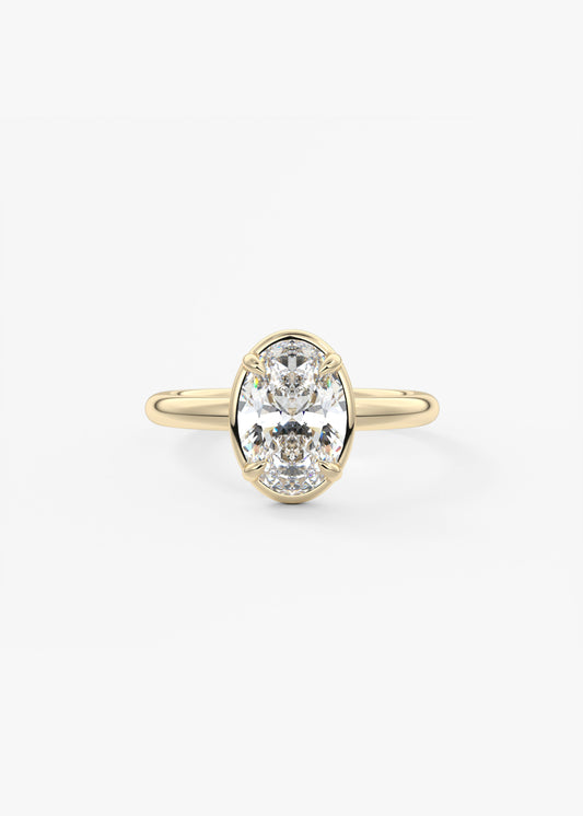 Oval Solitaire With Raised Basket Gallery Lab Grown Diamond Engagement Ring