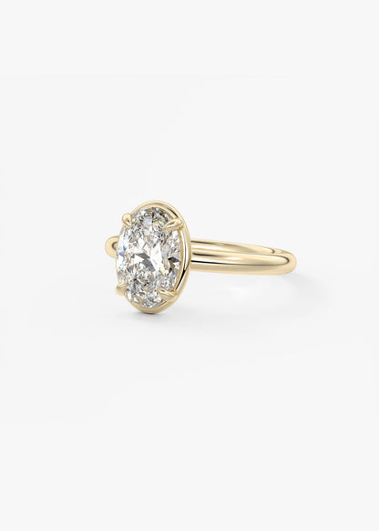 Oval Solitaire With Raised Basket Gallery Lab Grown Diamond Engagement Ring