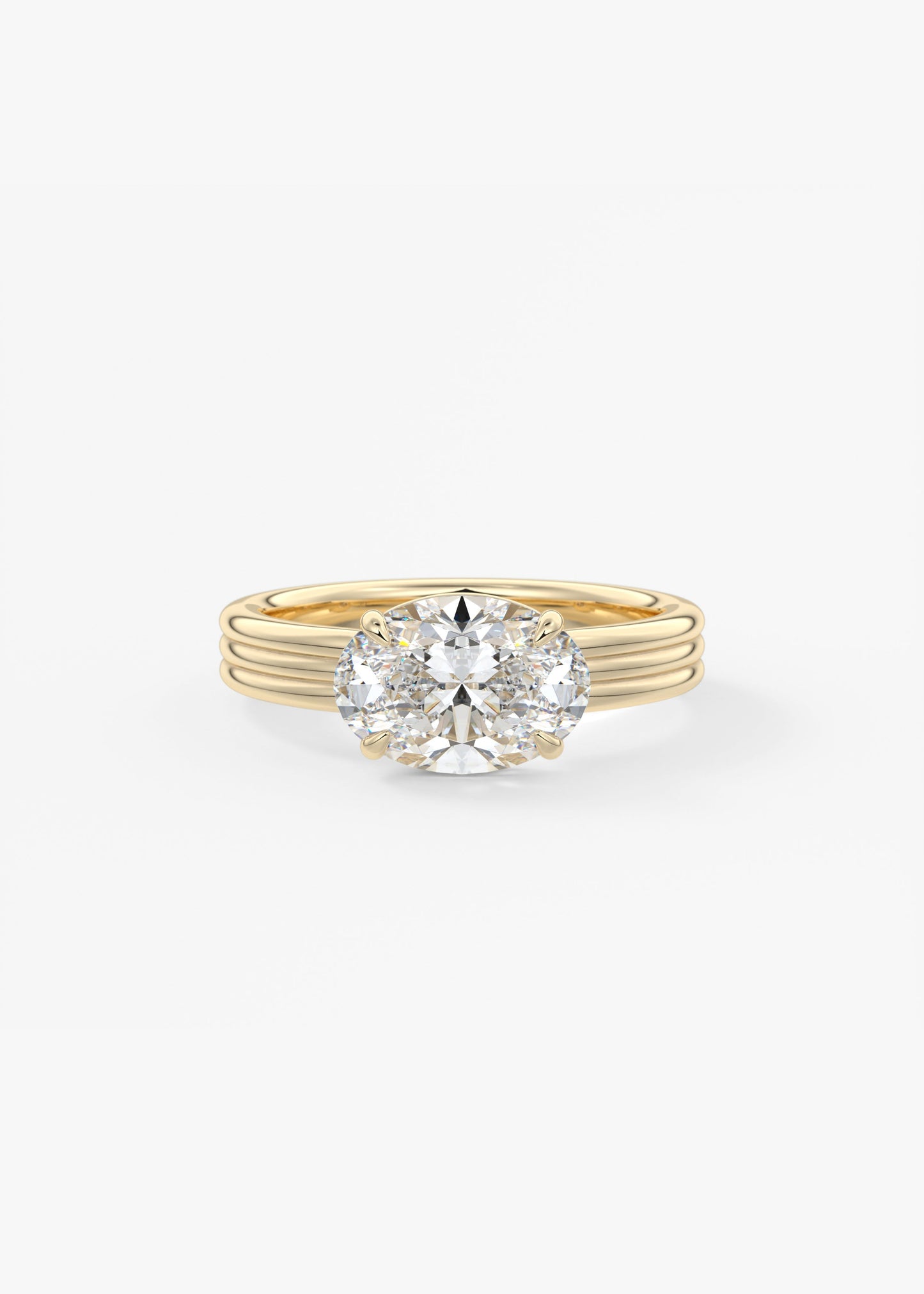 Oval Solitaire With Raised Basket Gallery Lab Grown Diamond Engagement Ring