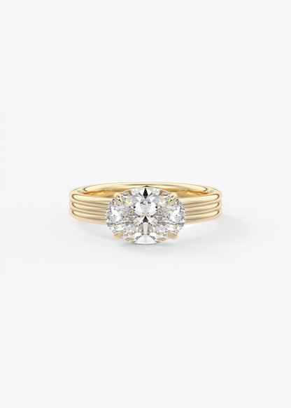 Oval Solitaire With Raised Basket Gallery Lab Grown Diamond Engagement Ring