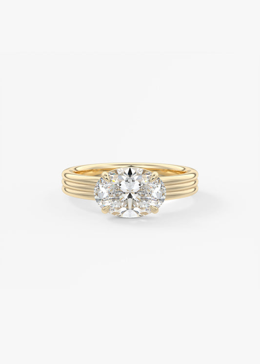 Oval Solitaire With Raised Basket Gallery Lab Grown Diamond Engagement Ring