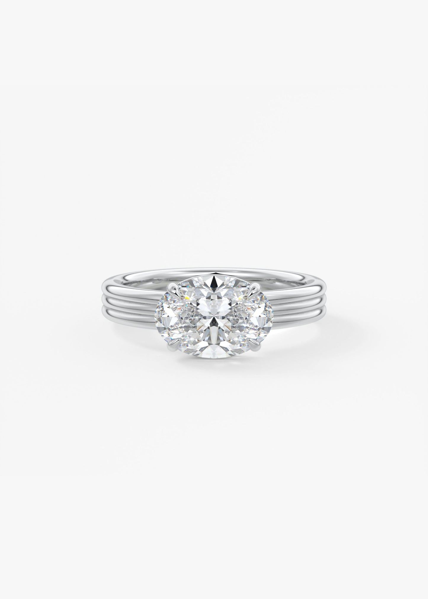 Oval Solitaire With Raised Basket Gallery Lab Grown Diamond Engagement Ring