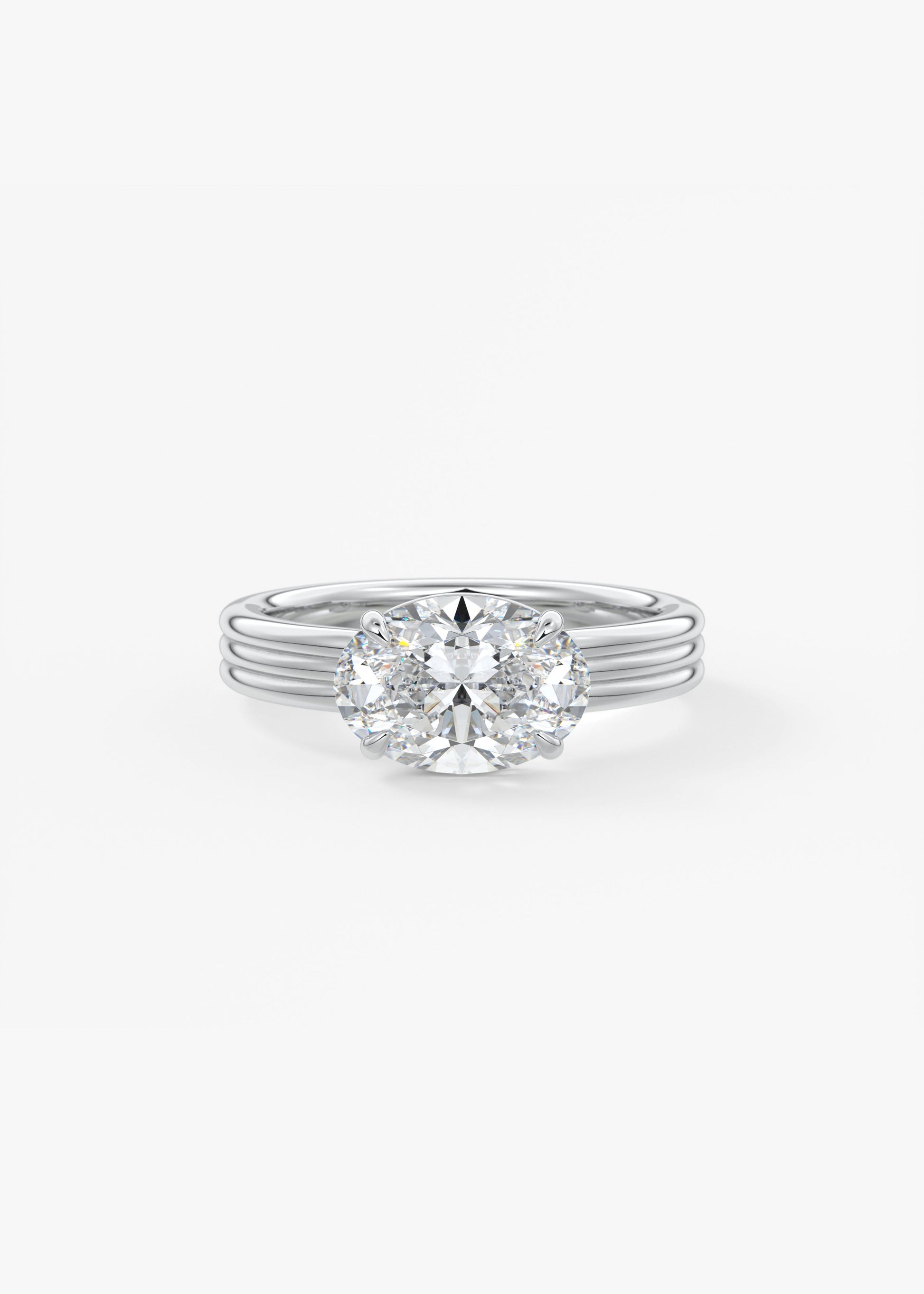 Oval Solitaire With Raised Basket Gallery Lab Grown Diamond Engagement Ring