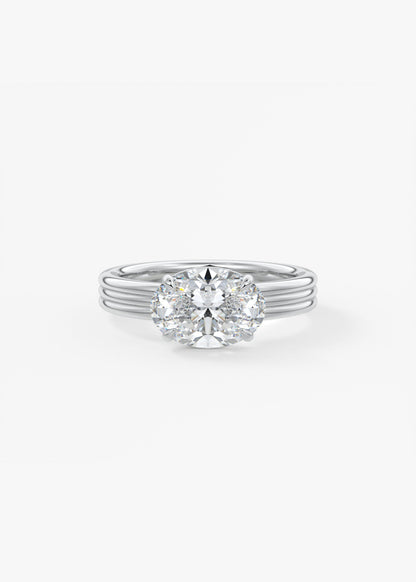 Oval Solitaire With Raised Basket Gallery Lab Grown Diamond Engagement Ring