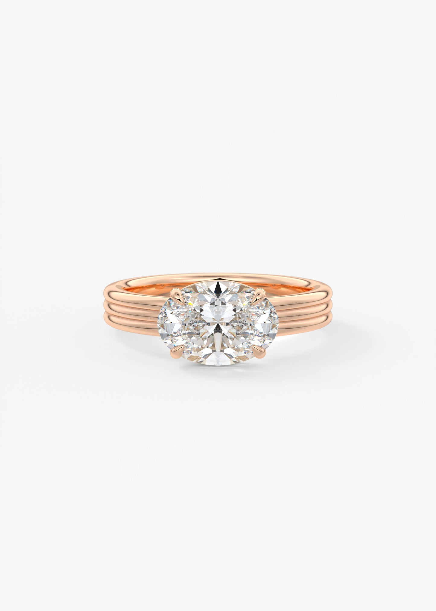 Oval Solitaire With Raised Basket Gallery Lab Grown Diamond Engagement Ring