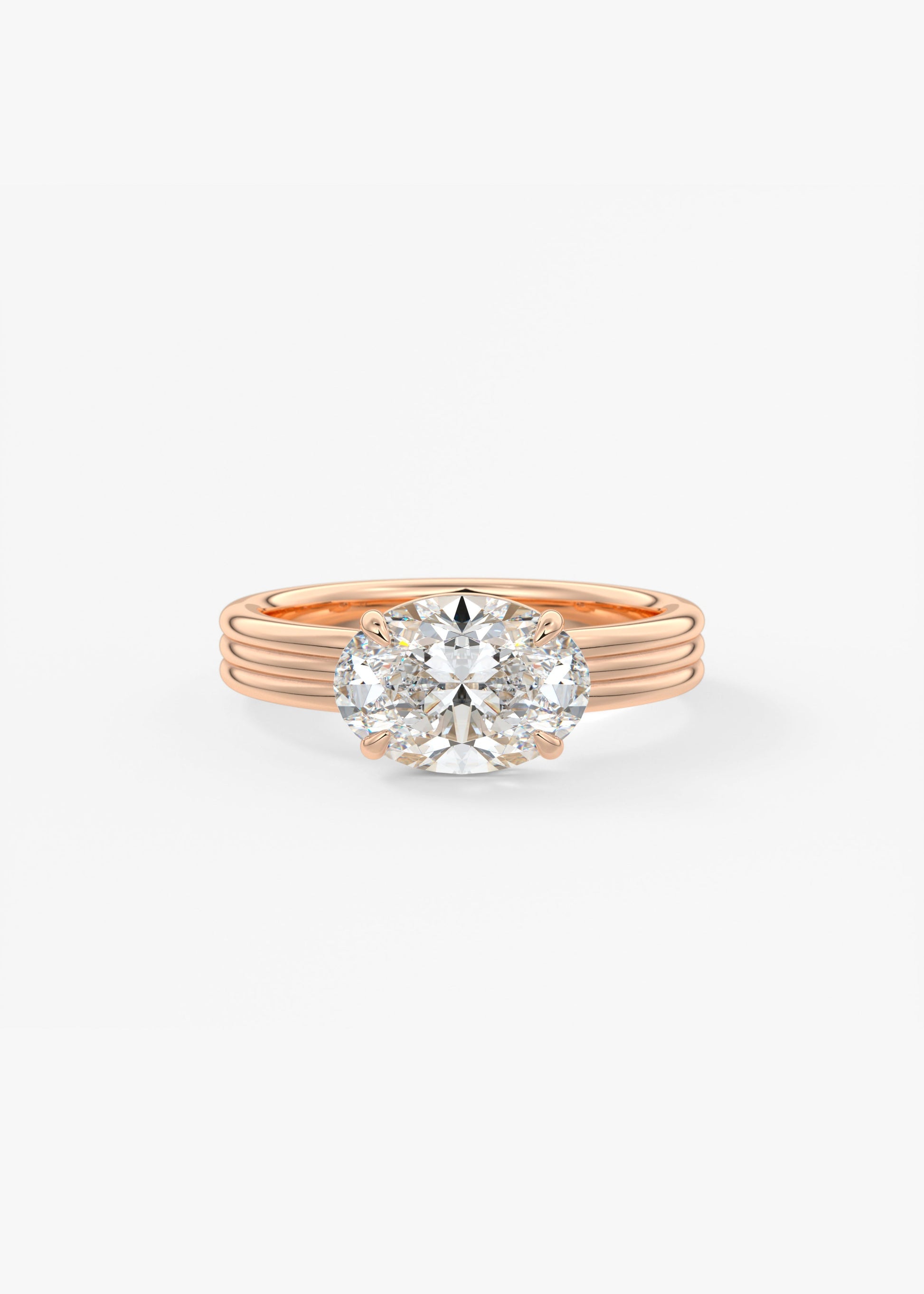 Oval Solitaire With Raised Basket Gallery Lab Grown Diamond Engagement Ring