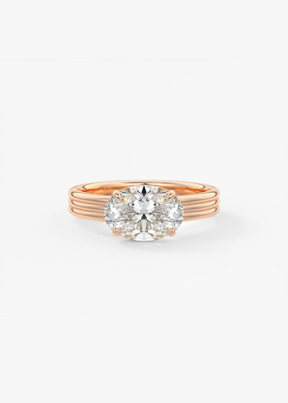 Oval Solitaire With Raised Basket Gallery Lab Grown Diamond Engagement Ring