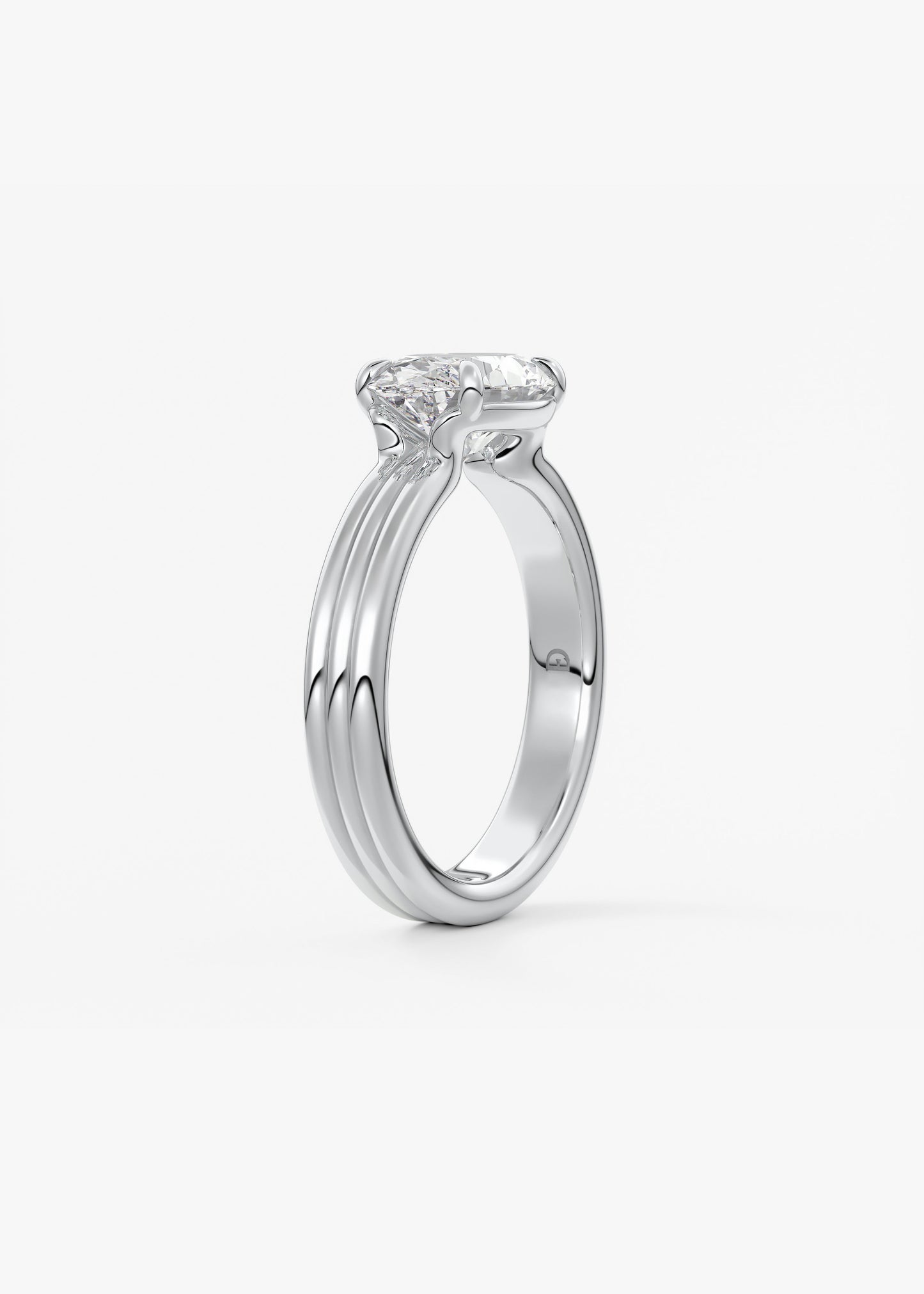Oval Solitaire With Raised Basket Gallery Lab Grown Diamond Engagement Ring
