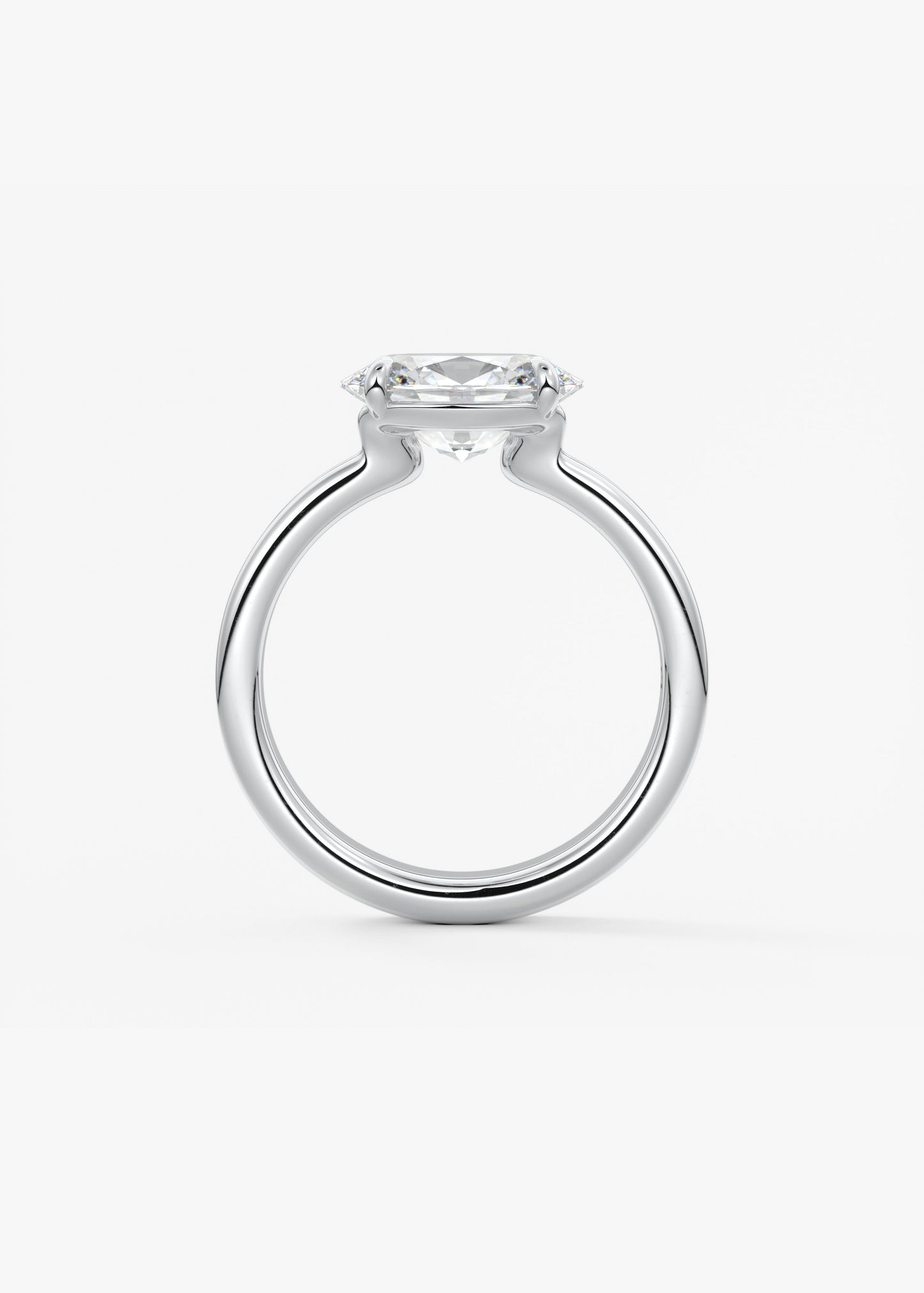 Oval Solitaire With Raised Basket Gallery Lab Grown Diamond Engagement Ring