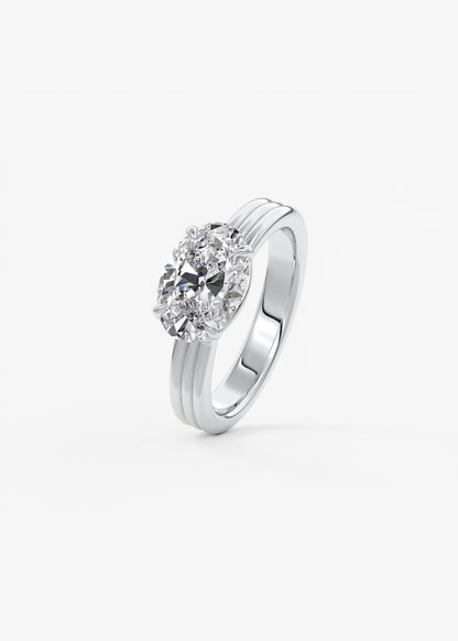 Oval Solitaire With Raised Basket Gallery Lab Grown Diamond Engagement Ring