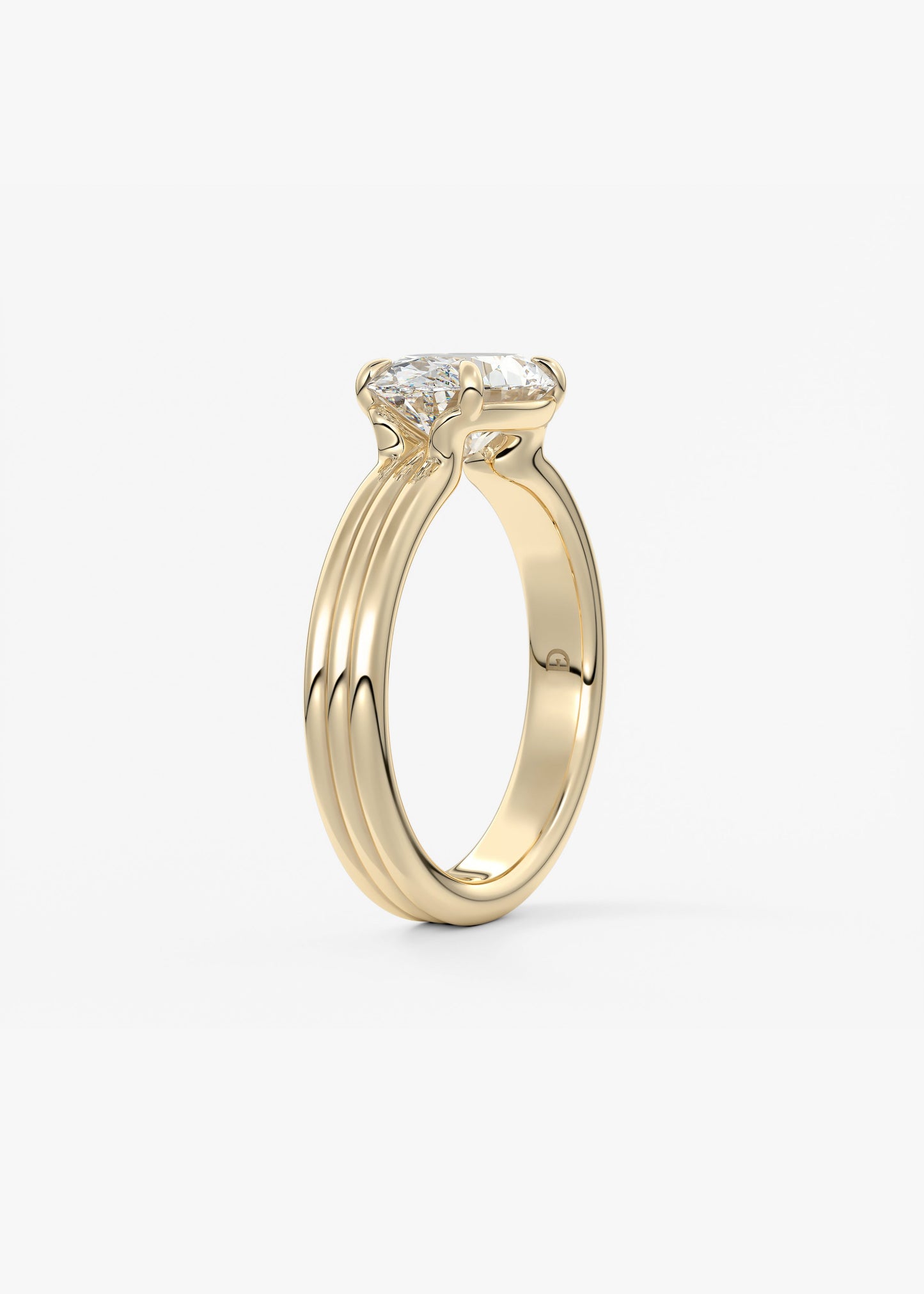 Oval Solitaire With Raised Basket Gallery Lab Grown Diamond Engagement Ring
