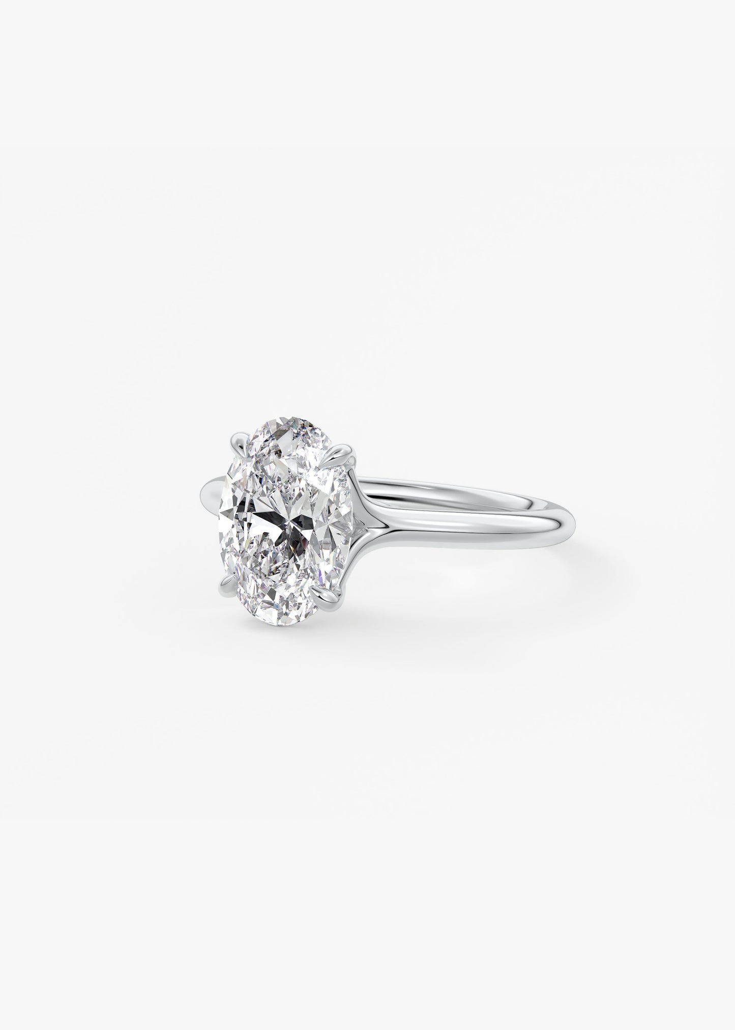Oval Solitaire With Raised Basket Gallery Lab Grown Diamond Engagement Ring