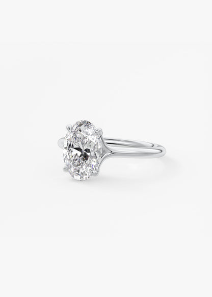 Oval Solitaire With Raised Basket Gallery Lab Grown Diamond Engagement Ring