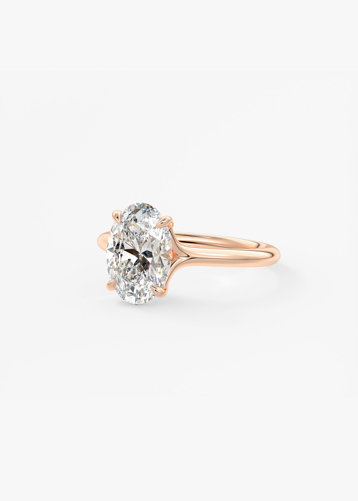 Oval Solitaire With Raised Basket Gallery Lab Grown Diamond Engagement Ring