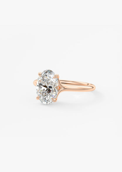 Oval Solitaire With Raised Basket Gallery Lab Grown Diamond Engagement Ring