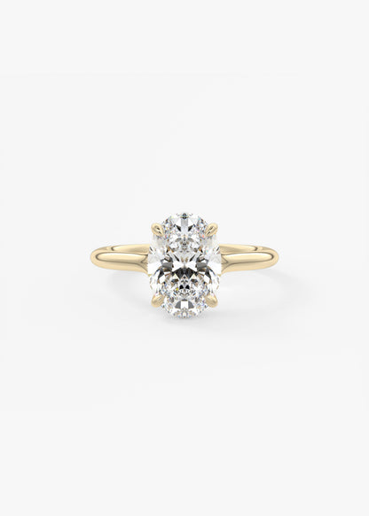 Oval Solitaire With Raised Basket Gallery Lab Grown Diamond Engagement Ring