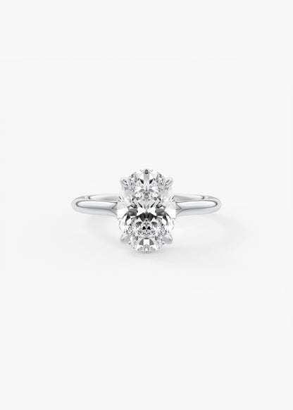 Oval Solitaire With Raised Basket Gallery Lab Grown Diamond Engagement Ring