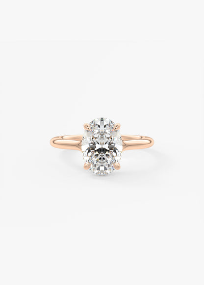Oval Solitaire With Raised Basket Gallery Lab Grown Diamond Engagement Ring