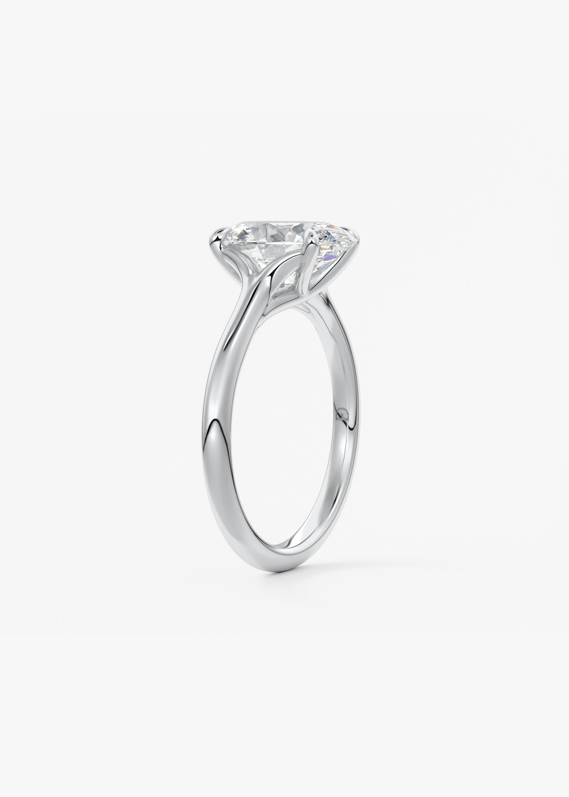 Oval Solitaire With Raised Basket Gallery Lab Grown Diamond Engagement Ring