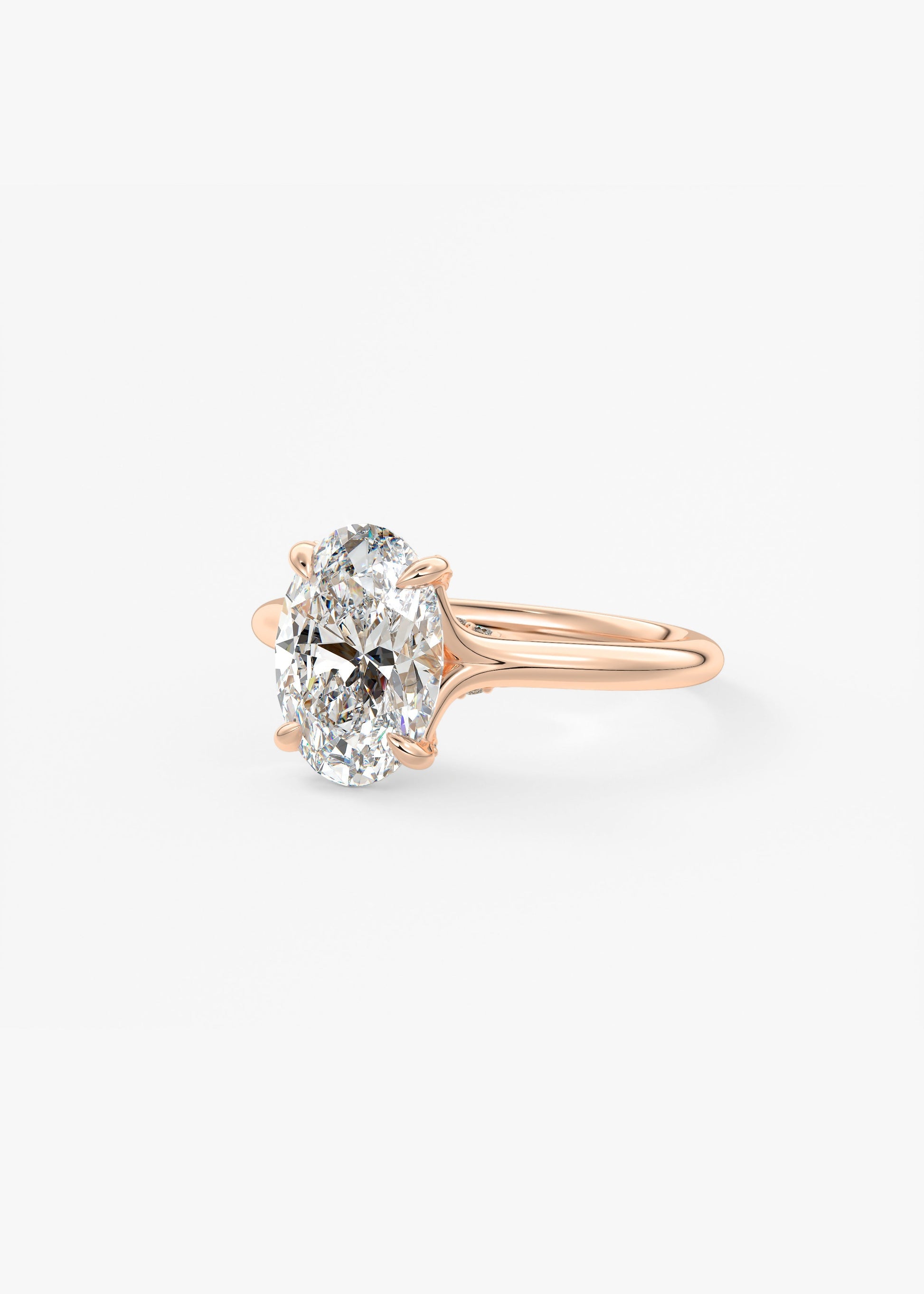 Oval Solitaire With Raised Basket Gallery Lab Grown Diamond Engagement Ring