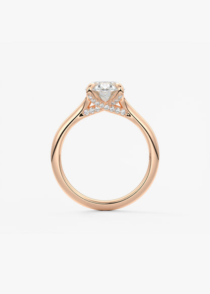 Oval Solitaire With Raised Basket Gallery Lab Grown Diamond Engagement Ring