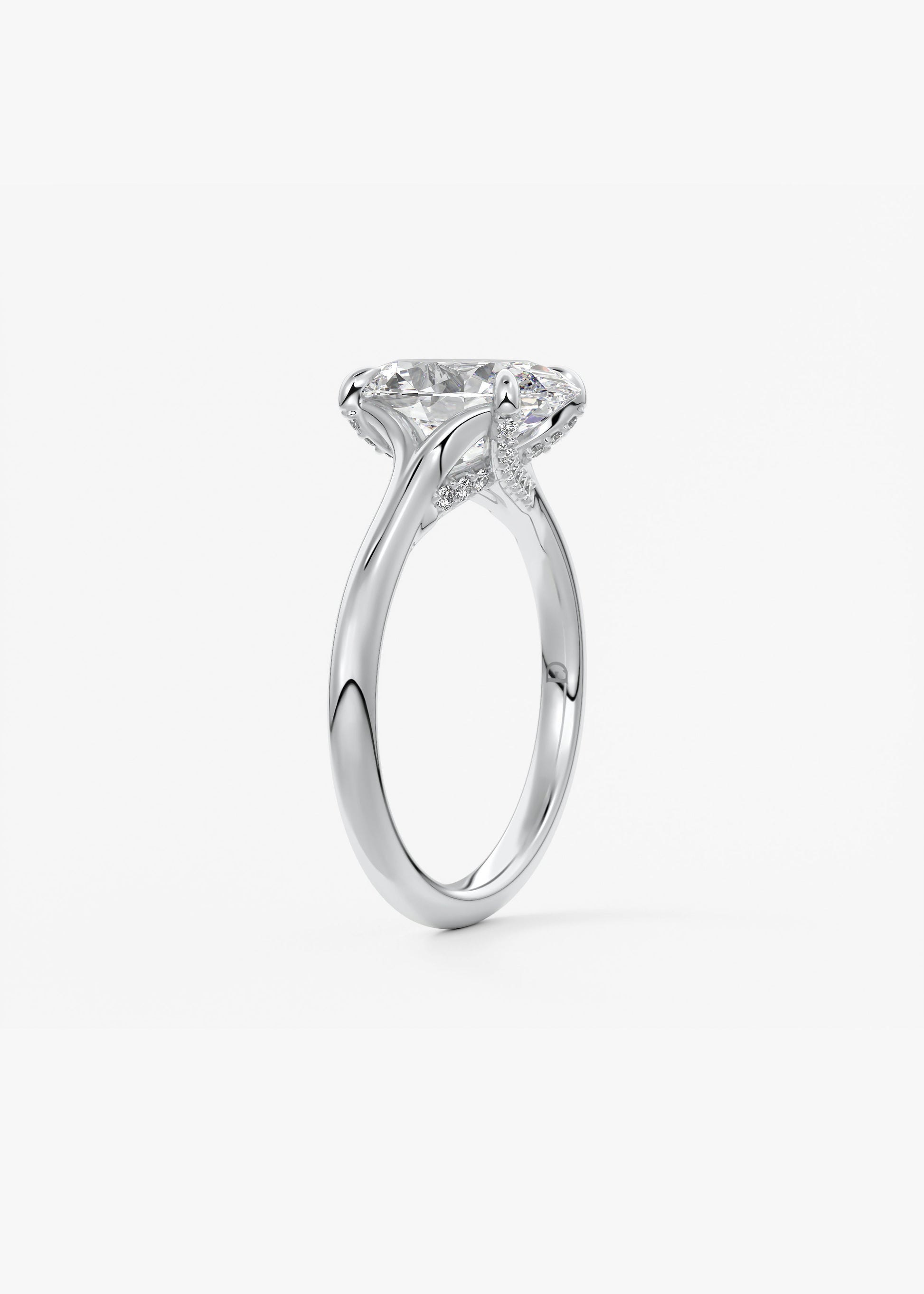 Oval Solitaire With Raised Basket Gallery Lab Grown Diamond Engagement Ring
