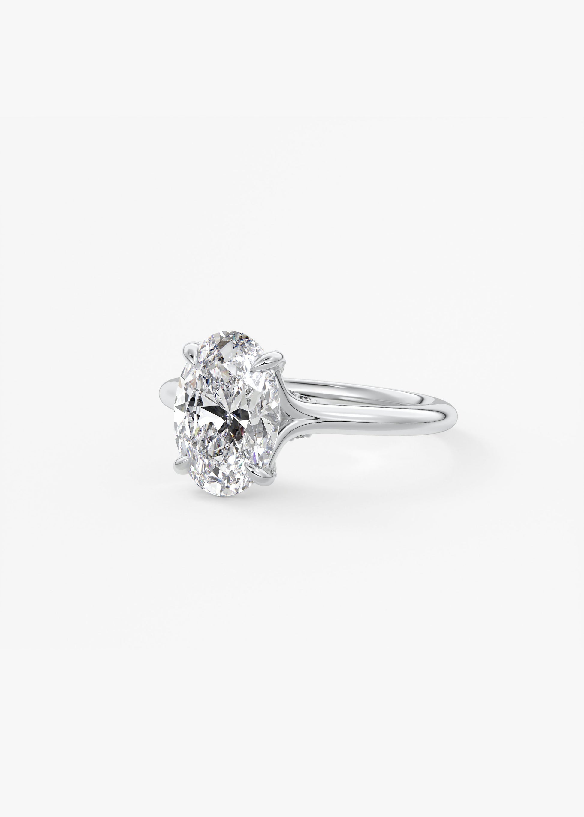 Oval Solitaire With Raised Basket Gallery Lab Grown Diamond Engagement Ring