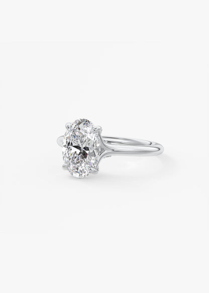 Oval Solitaire With Raised Basket Gallery Lab Grown Diamond Engagement Ring