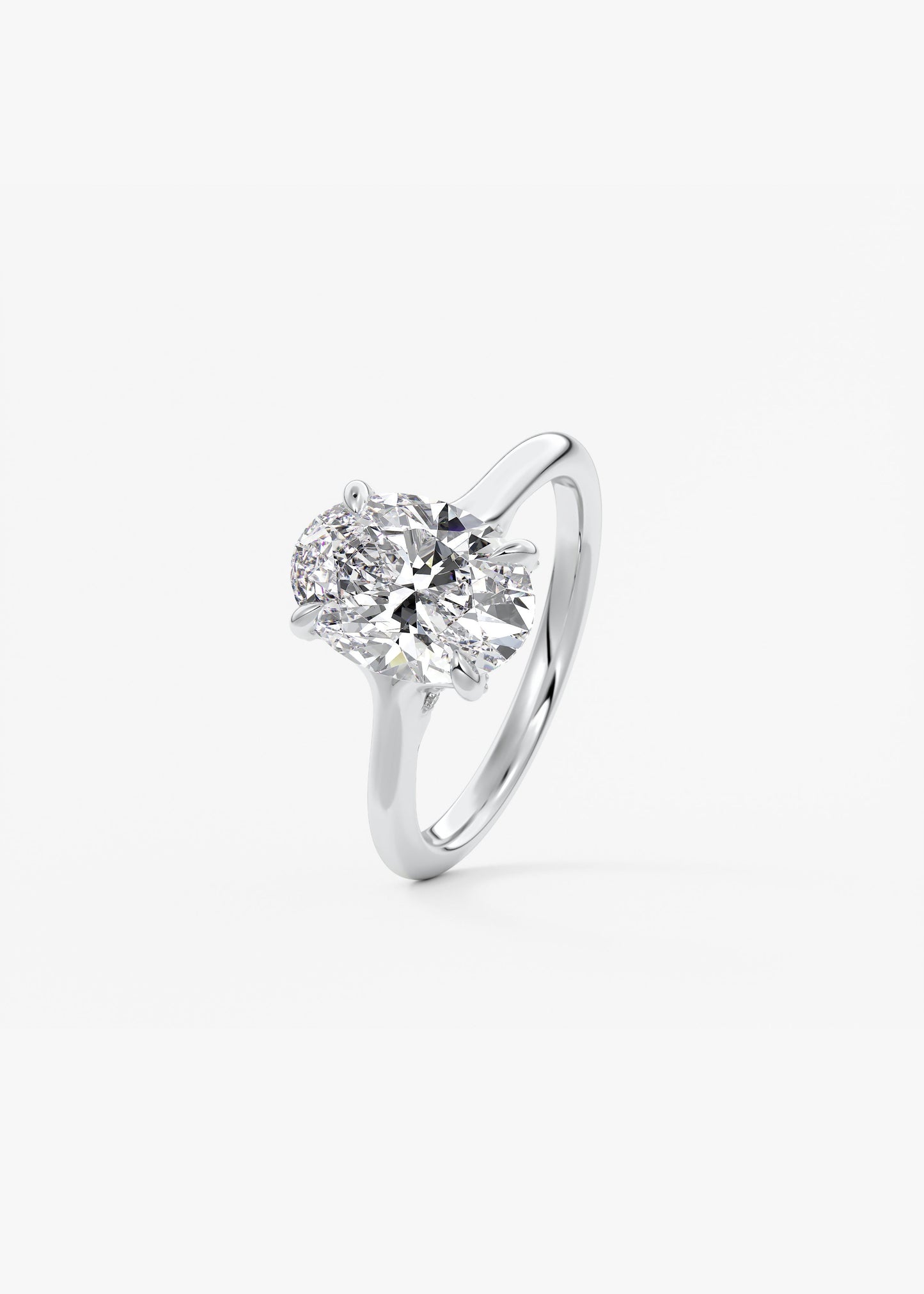 Oval Solitaire With Raised Basket Gallery Lab Grown Diamond Engagement Ring