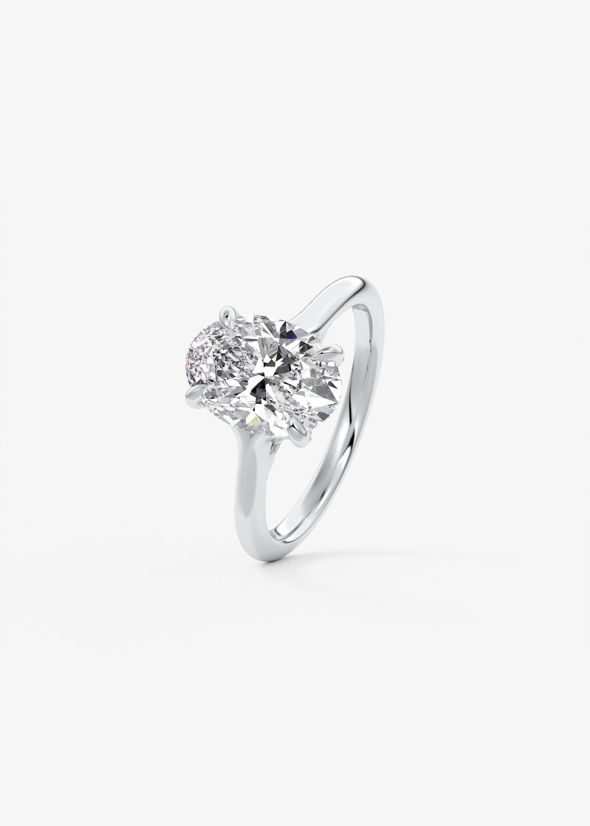 Oval Solitaire With Raised Basket Gallery Lab Grown Diamond Engagement Ring