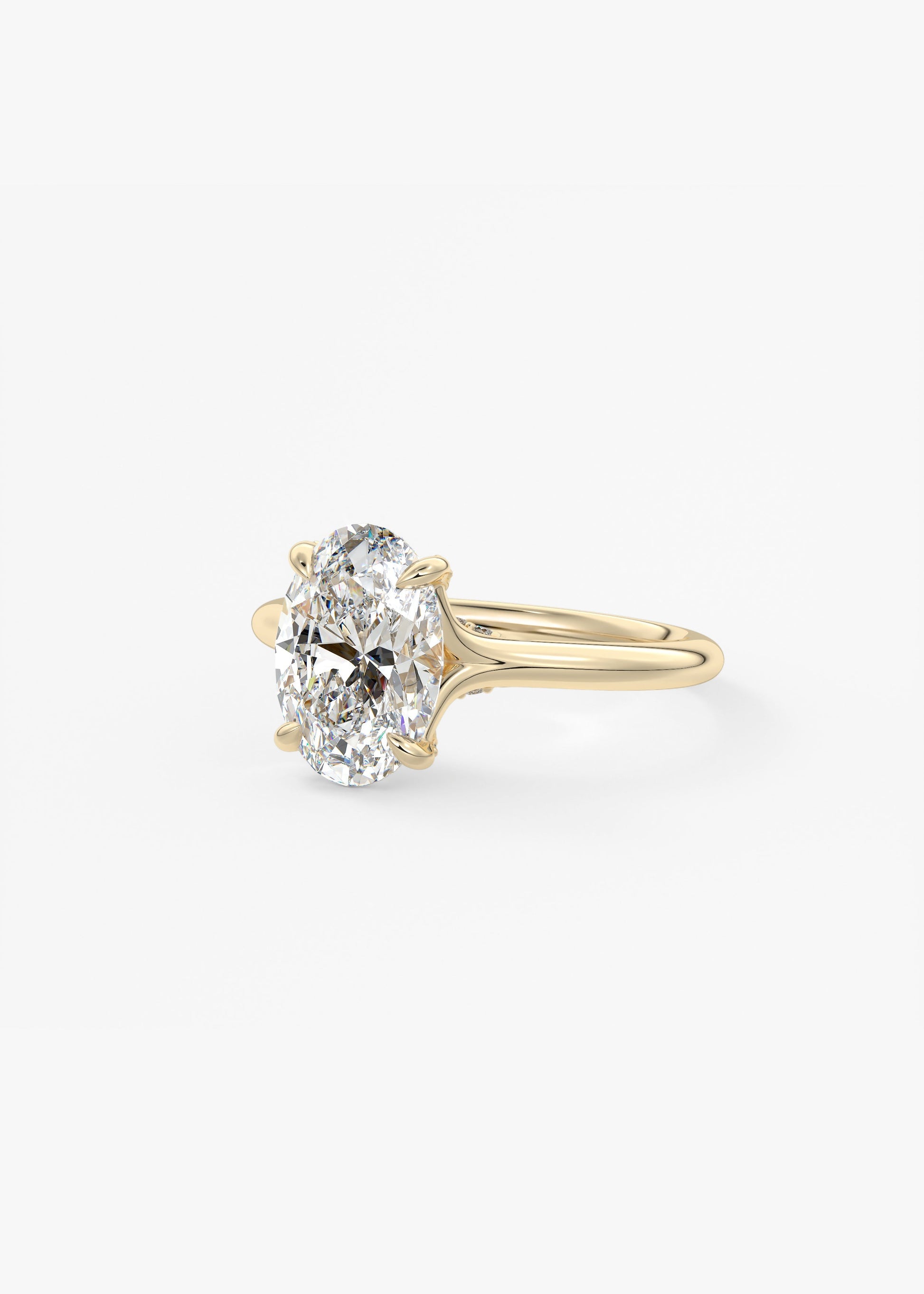 Oval Solitaire With Raised Basket Gallery Lab Grown Diamond Engagement Ring