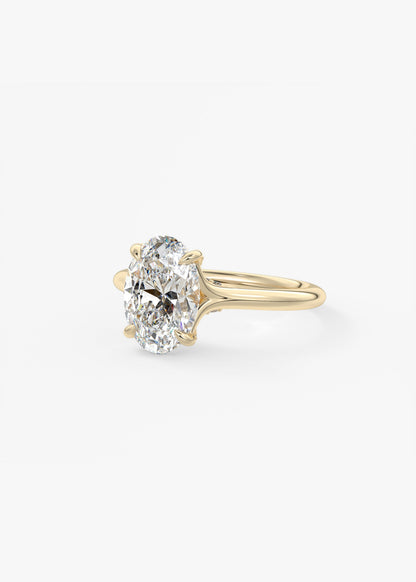 Oval Solitaire With Raised Basket Gallery Lab Grown Diamond Engagement Ring