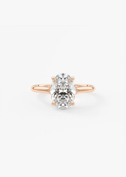 Oval Solitaire With Raised Basket Gallery Lab Grown Diamond Engagement Ring