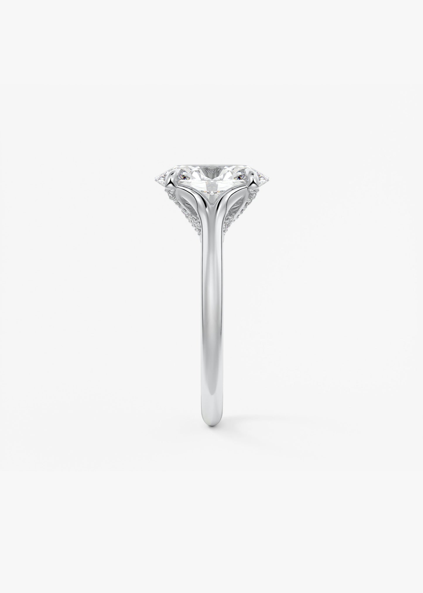 Oval Solitaire With Raised Basket Gallery Lab Grown Diamond Engagement Ring