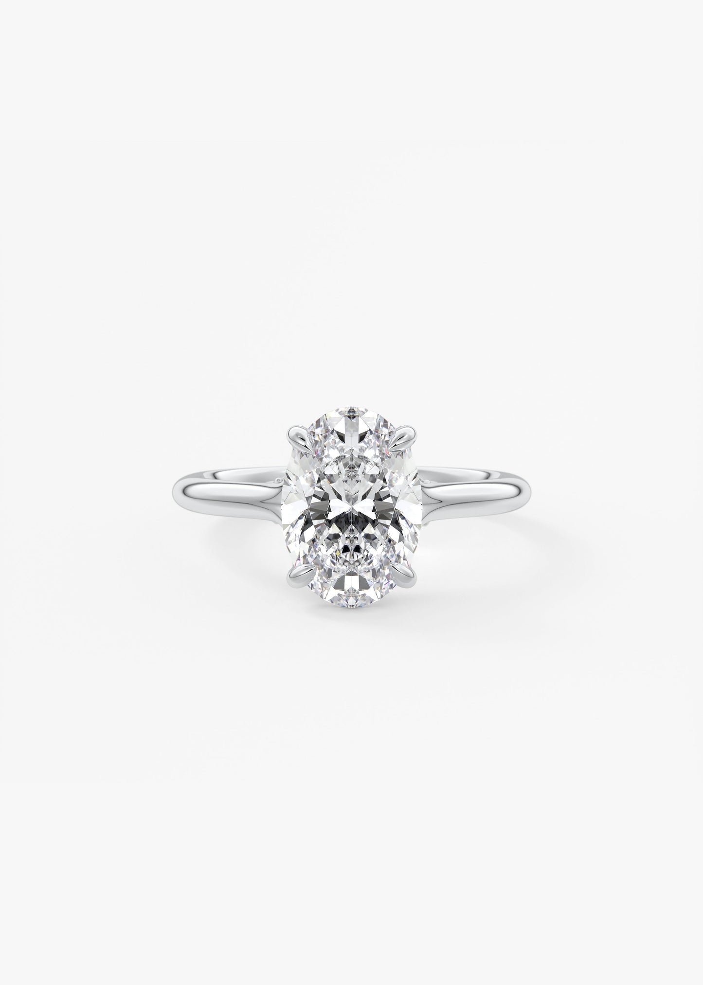 Oval Solitaire With Raised Basket Gallery Lab Grown Diamond Engagement Ring