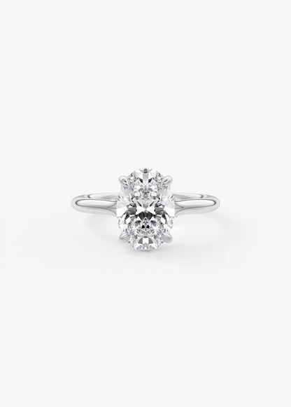 Oval Solitaire With Raised Basket Gallery Lab Grown Diamond Engagement Ring