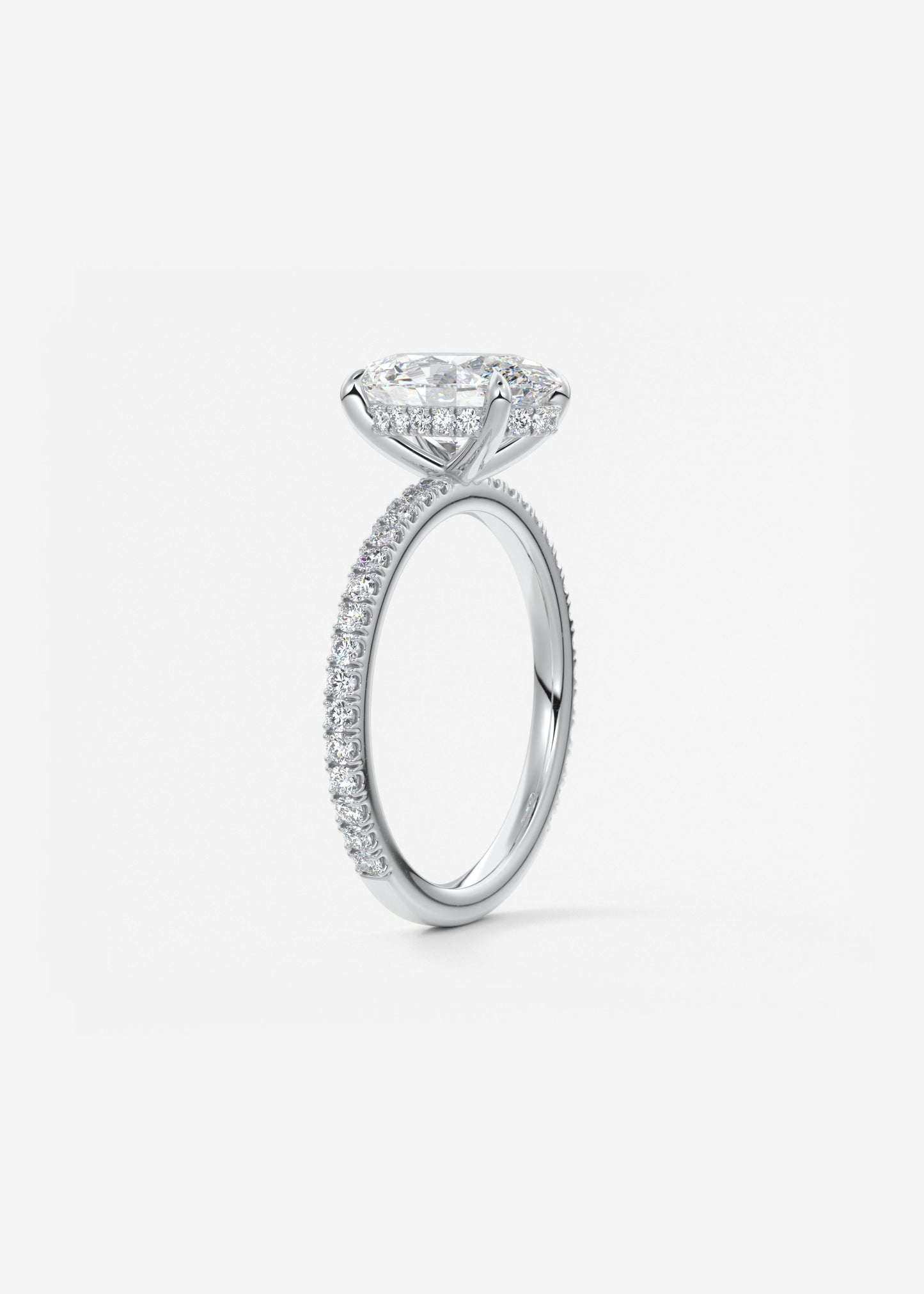 Oval Solitaire With Raised Basket Gallery Lab Grown Diamond Engagement Ring