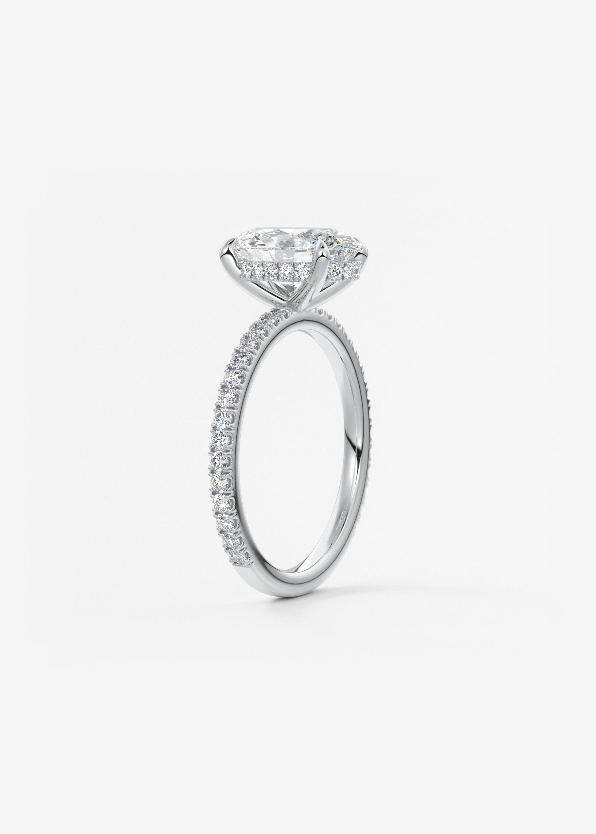 Oval Solitaire With Raised Basket Gallery Lab Grown Diamond Engagement Ring