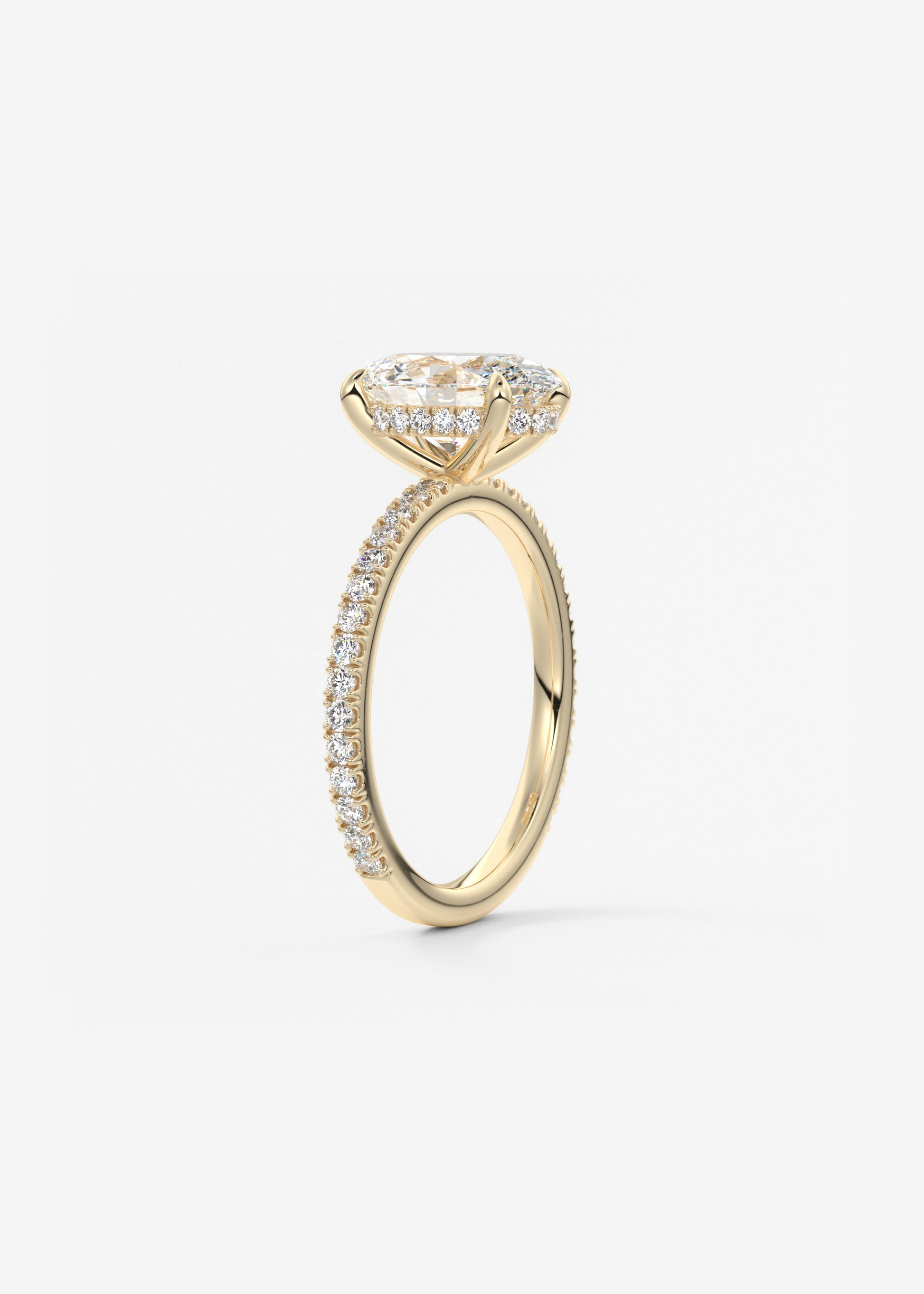 Oval Solitaire With Raised Basket Gallery Lab Grown Diamond Engagement Ring
