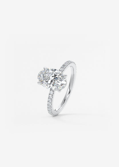 Oval Solitaire With Raised Basket Gallery Lab Grown Diamond Engagement Ring