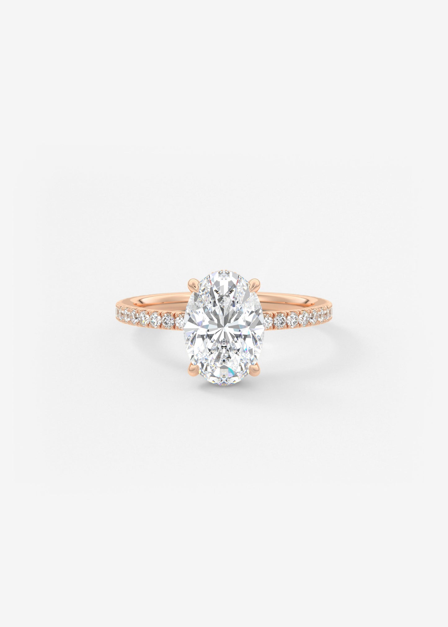Oval Solitaire With Raised Basket Gallery Lab Grown Diamond Engagement Ring
