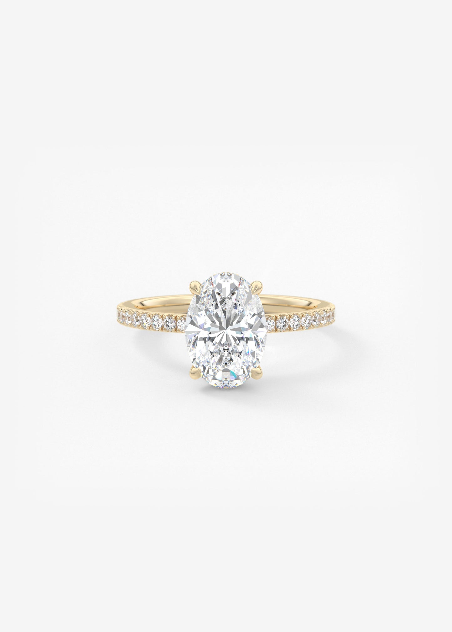 Oval Solitaire With Raised Basket Gallery Lab Grown Diamond Engagement Ring