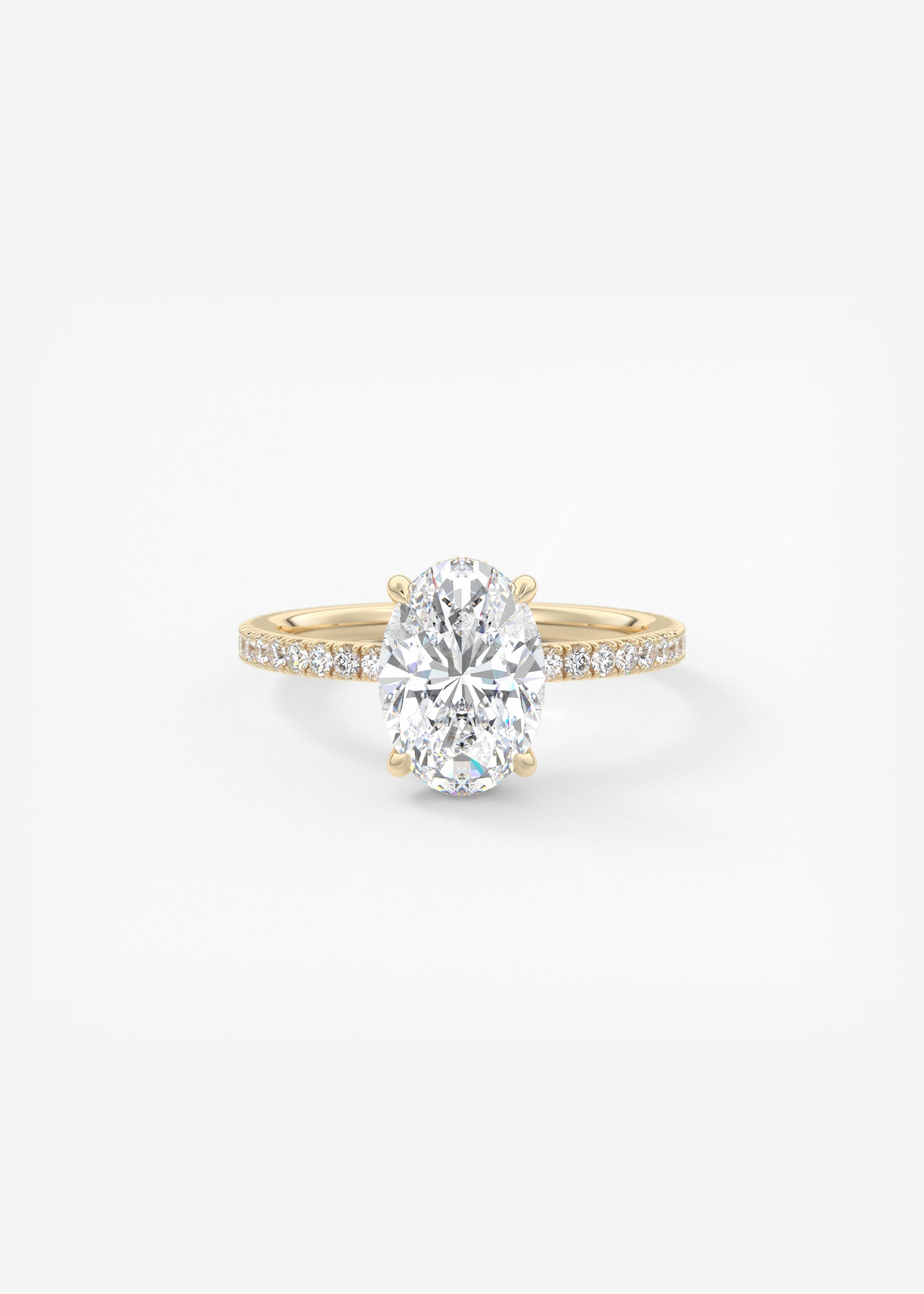 Oval Solitaire With Raised Basket Gallery Lab Grown Diamond Engagement Ring