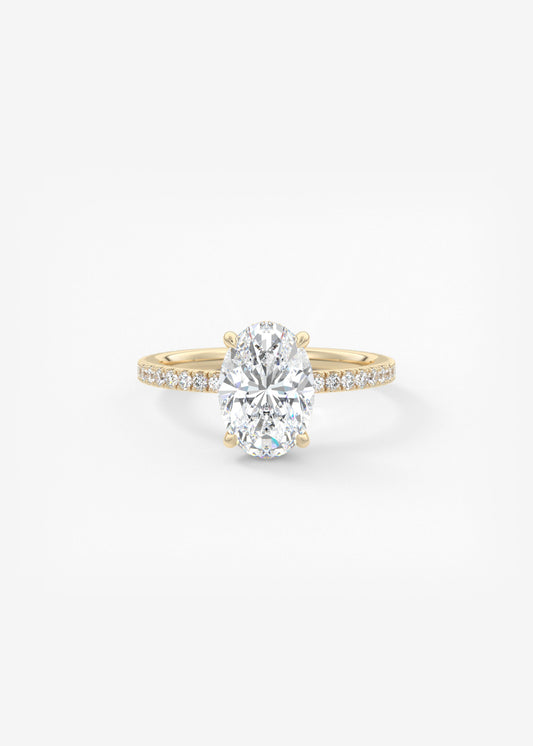 Oval Solitaire With Raised Basket Gallery Lab Grown Diamond Engagement Ring