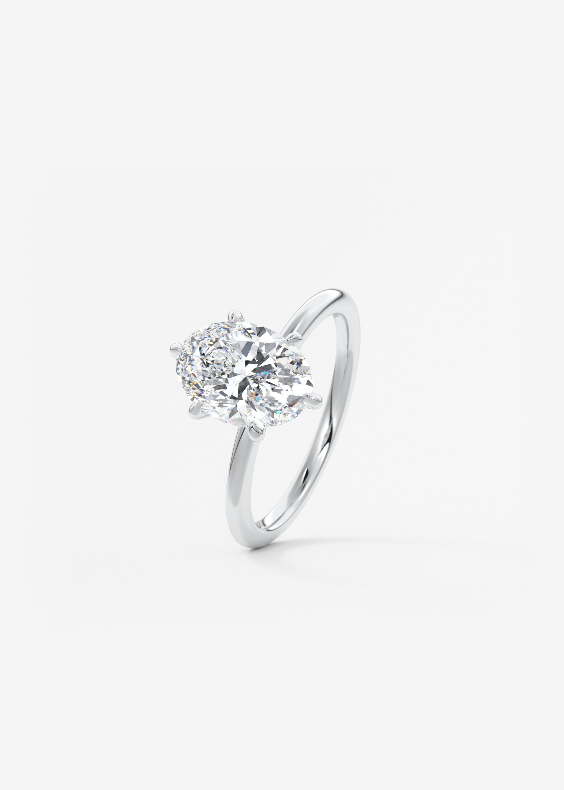 Oval Solitaire With Raised Basket Gallery Lab Grown Diamond Engagement Ring