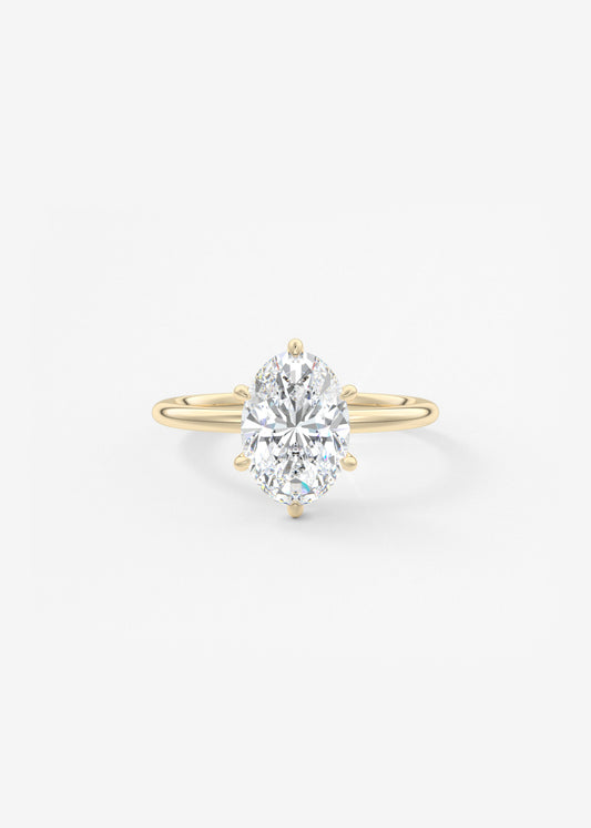 Oval Solitaire With Raised Basket Gallery Lab Grown Diamond Engagement Ring