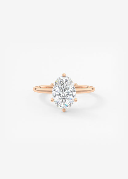 Oval Solitaire With Raised Basket Gallery Lab Grown Diamond Engagement Ring