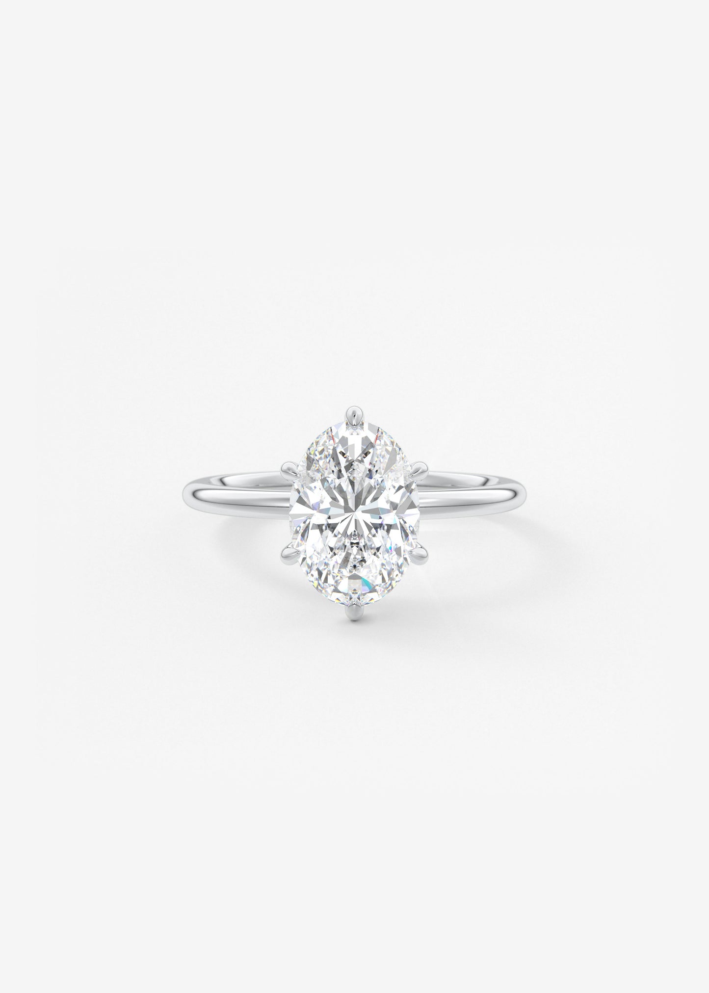 Oval Solitaire With Raised Basket Gallery Lab Grown Diamond Engagement Ring