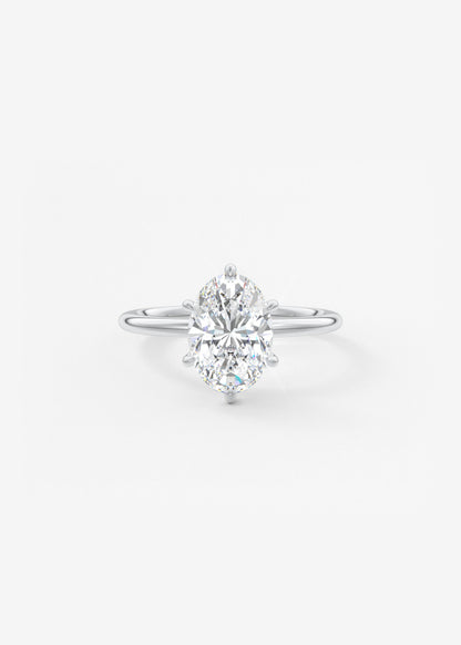 Oval Solitaire With Raised Basket Gallery Lab Grown Diamond Engagement Ring