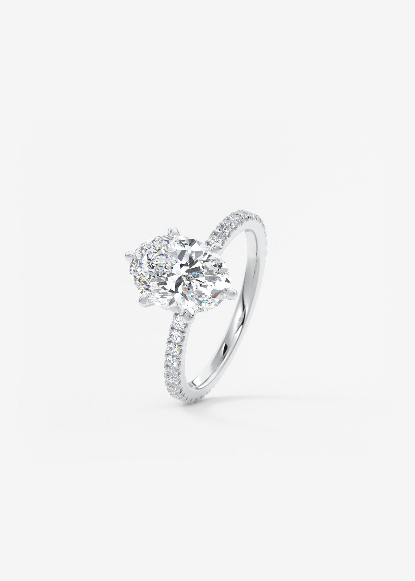 Oval Solitaire With Raised Basket Gallery Lab Grown Diamond Engagement Ring